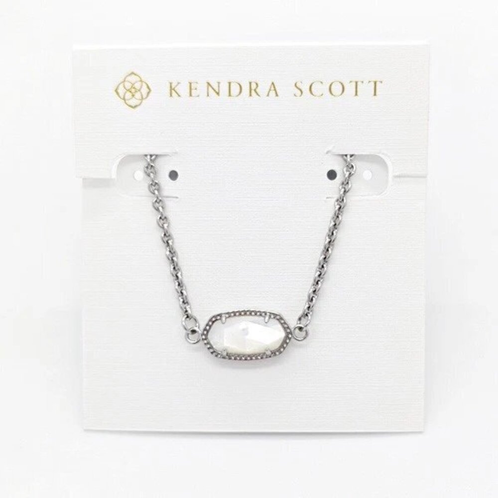 Kendra Scott Elaina Adjustable Silver Chain Bracelet In Ivory Shell